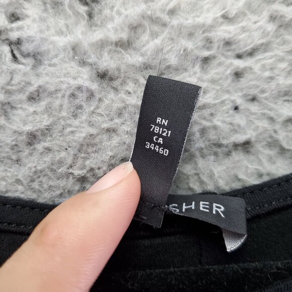 Eileen Fisher Dress Womens Large Black Long Sleeve Relaxed Fit Viscose Stretchy - Picture 3 of 9